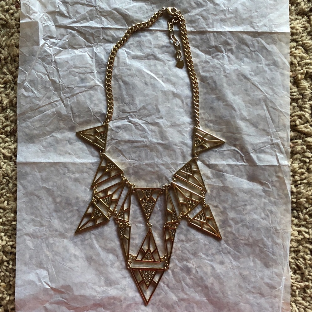 Gold Triangle Statement Piece Necklace